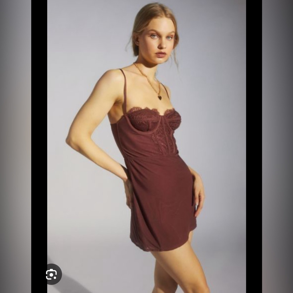 UO corset dress brown